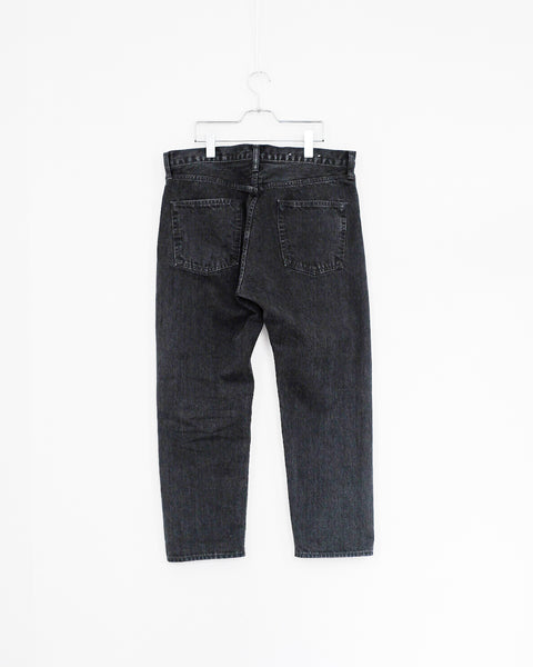 SCYE BASICS/Selvage Black Denim Loose Fit Straight Jeans