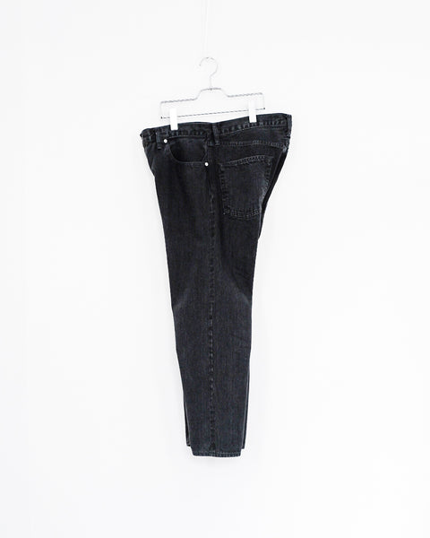 SCYE BASICS/Selvage Black Denim Loose Fit Straight Jeans