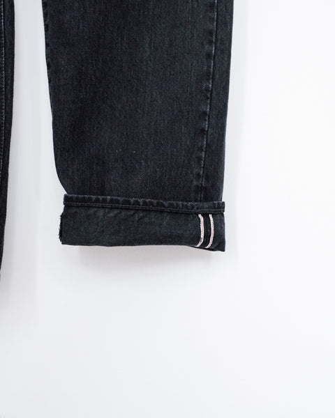SCYE BASICS/Selvage Black Denim Loose Fit Straight Jeans