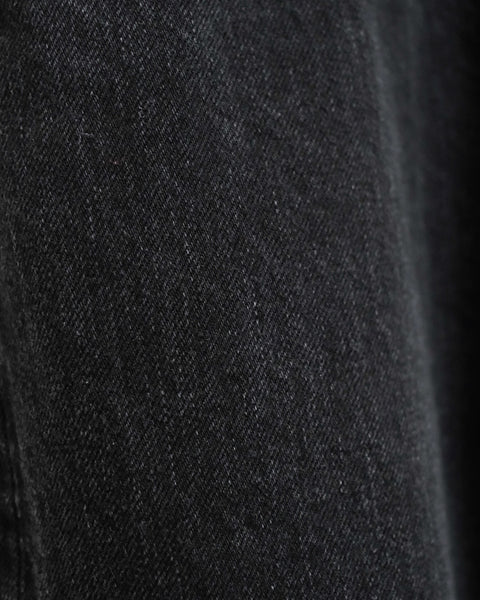 SCYE BASICS/Selvage Black Denim Loose Fit Straight Jeans