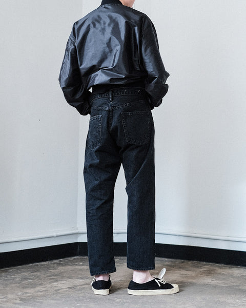 SCYE BASICS/Selvage Black Denim Loose Fit Straight Jeans