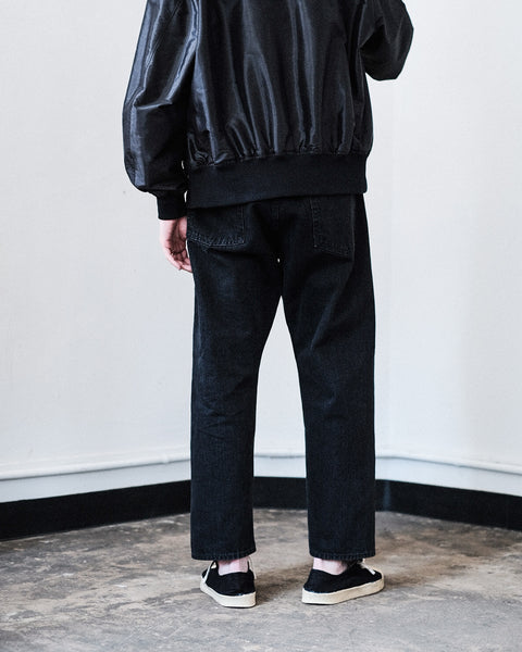 SCYE BASICS/Selvage Black Denim Loose Fit Straight Jeans