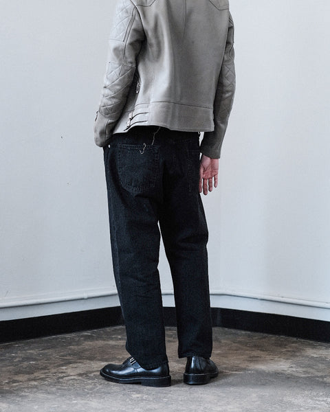 SCYE BASICS/Selvage Black Denim Loose Fit Straight Jeans