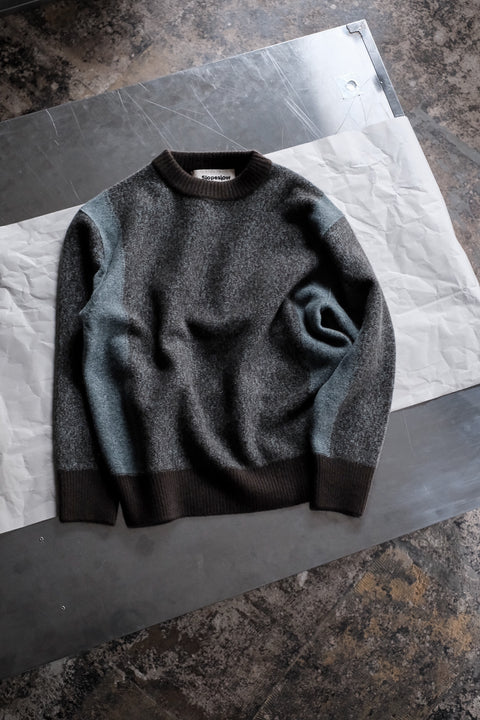 Slopeslow/Tricolor Crewneck Sweater