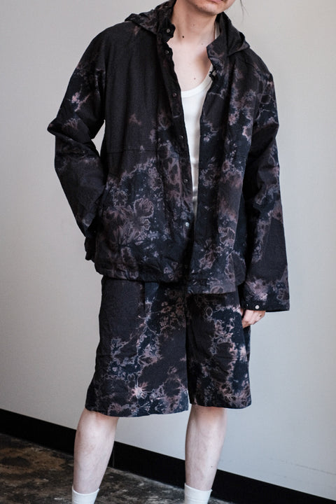 suzusan/Cotton Broad Hooded Jacket Madara Shibori