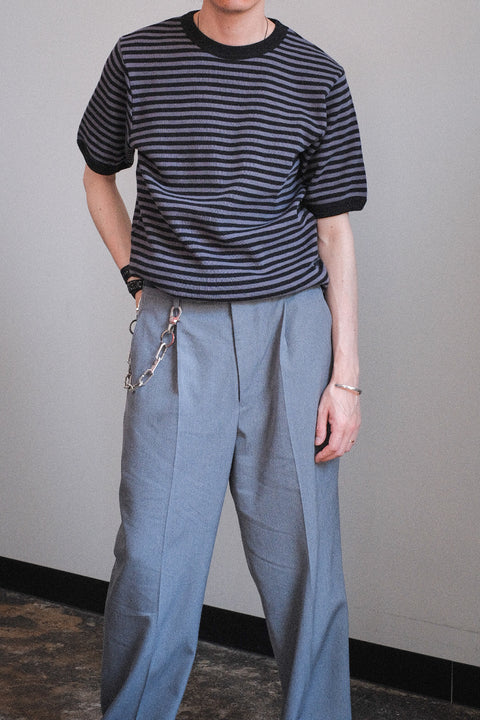 Slopeslow/Cotton Interlock Stripe Crew Neck T