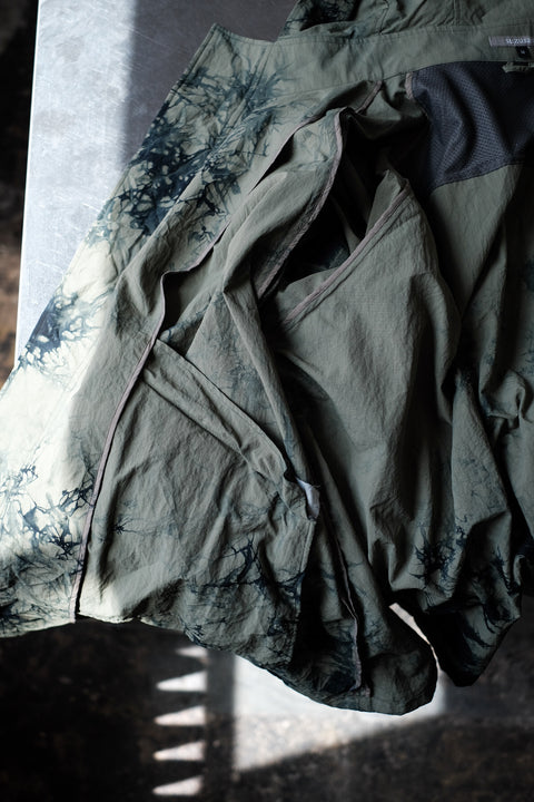 suzusan/Recycled Ripstop Nylon Hooded Half Coat Madara Shibori