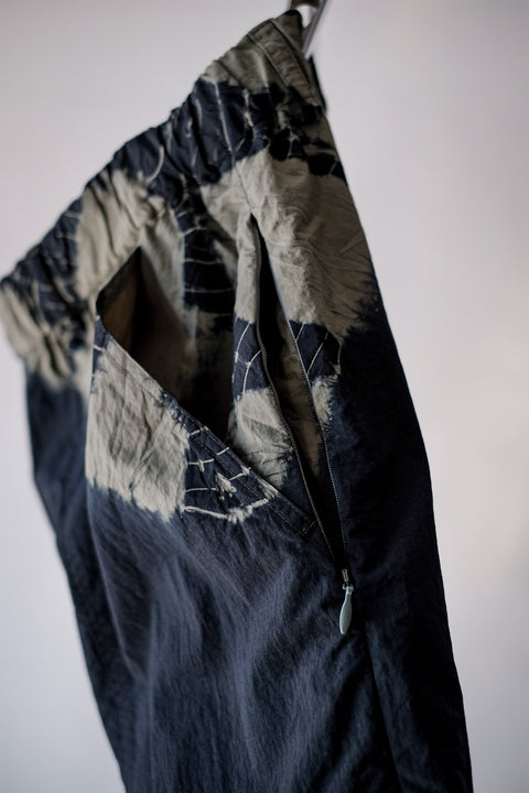 suzusan/Recycled Ripstop Nylon Pants Tesuji Shibori "Diagonal"