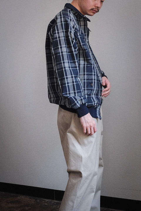 Scye/Cotton Linen Plaid Harrington Jacket