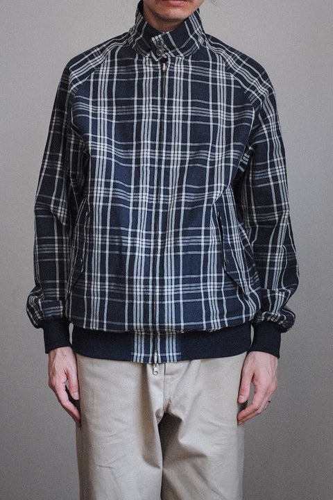 Scye/Cotton Linen Plaid Harrington Jacket