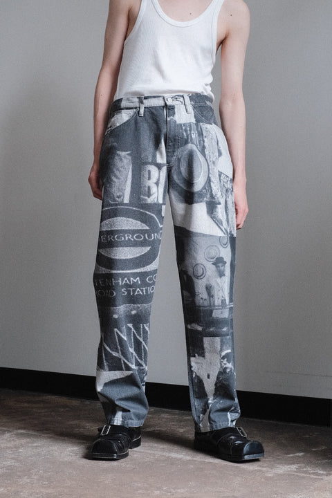 The DUFFER N NEPHEWS/Picture Print Denim Pants
