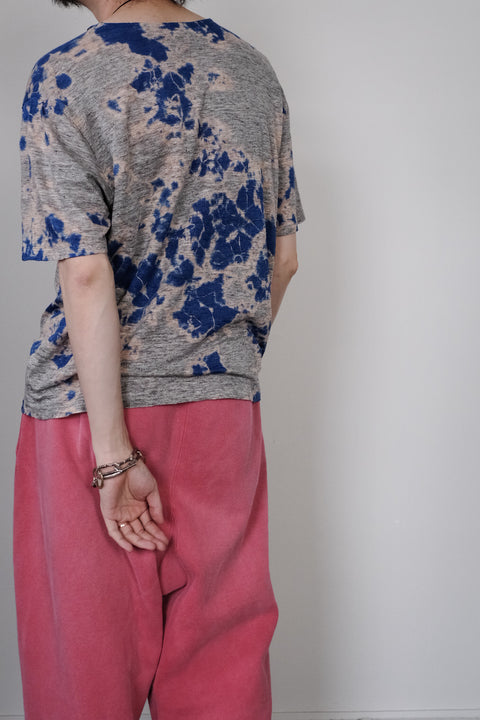 suzusan/Linen jersey Short Sleeve T-Shirt Madara Shibori