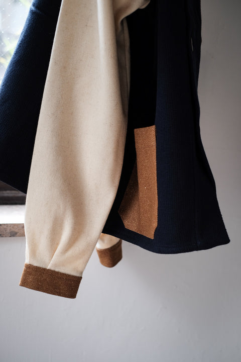 FRANK LEDER/Mixed Material Wool Jacket