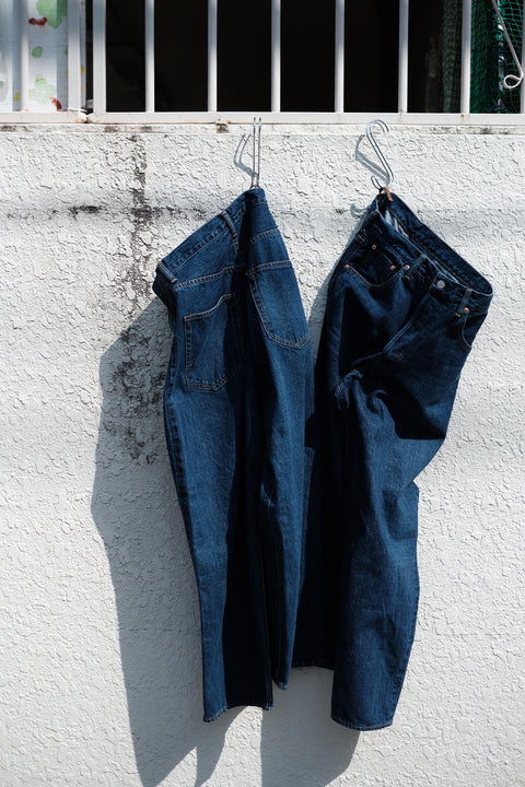 SCYE BASICS/Selvedge Denim Used Wash Wide Leg Jeans